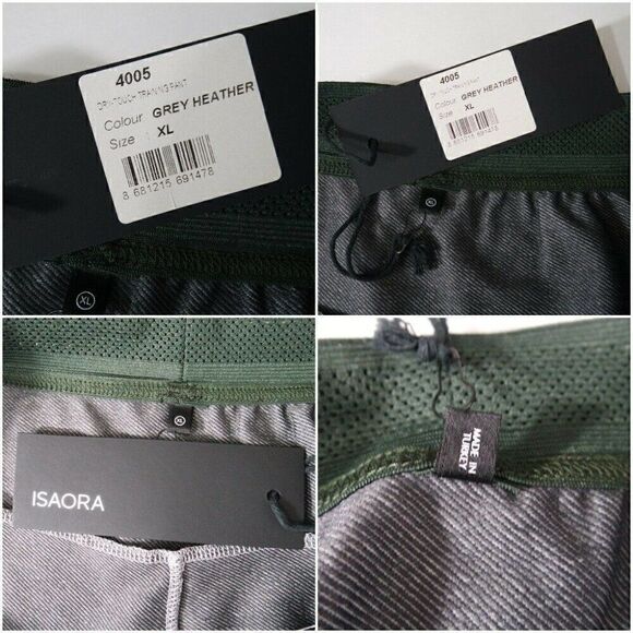 NWT ISAORA Dry Touch Training Pant Mens Size XL Heather Gray 4005 Athletic $195 - Picture 4 of 6